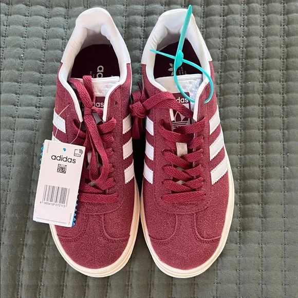Women’s Adidas Gazelle Maroon Platform Sneakers - Picture 2 of 5